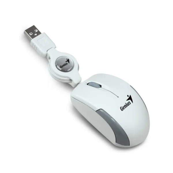 MOUSE GENIUS MICRO TRAV RETRAC WHITE