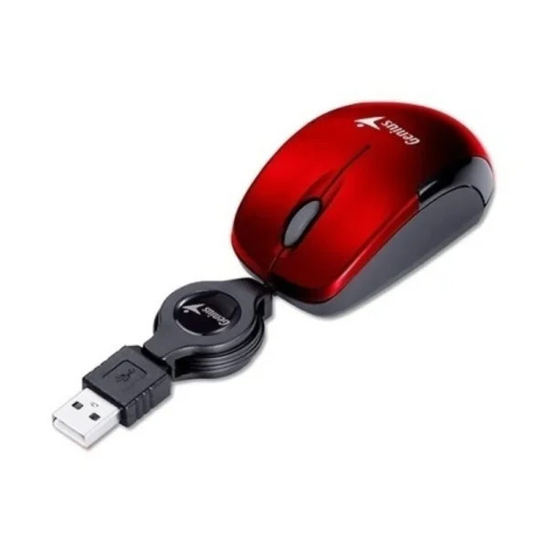 MOUSE GENIUS MICRO TRAV RETRAC RUBY